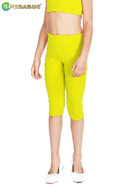  LEGGINS IN LYCRA TRE QUARTI GIALLO